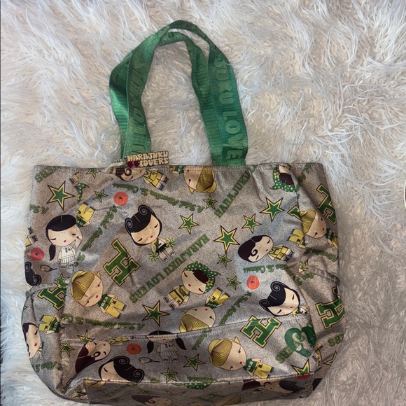 Harajuku Lovers Handbags - Harajuku Lovers Bag Green Top Snap Closure Shopper Shoulder tote Sports Motif